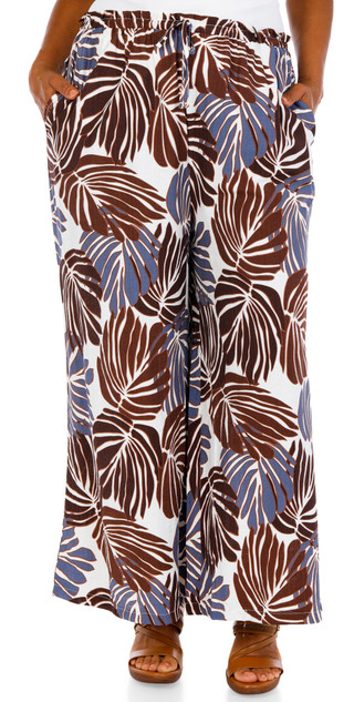Thumbnail 3: Kaktus Couture Women's Plus Drawstring Wide Leg Pants 