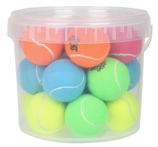 Thumbnail 2: Spunky Pup 20-Count Tennis Ball Bucket Dog Toys 