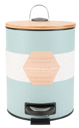 Thumbnail 1: Dream Home Soft Close Bamboo Lid Trash Bin 