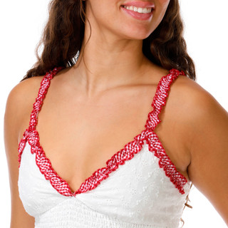 Thumbnail 2: ANWND Juniors' Smocked Eyelet Tank Top 