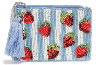 Thumbnail 1: SOL AND MER Beaded Strawberry Coin Purse 
