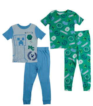 Thumbnail 1: Minecraft Boys' 4-Piece Pajama Set 