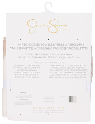 Thumbnail 2: Jessica Simpson Baby 6-Piece Hooded Towel & Washcloth Set 