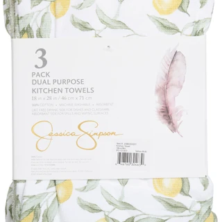 Thumbnail 3: Jessica Simpson 3-Piece Lemon Tree Kitchen Towel Set 