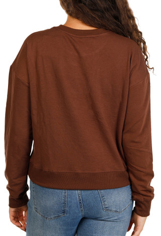 Thumbnail 2: Marled Women's Long Sleeve Harvest Pumpkin Spice Rhinestone Sweater 