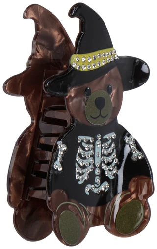Thumbnail 2: Noir Harvest Skeleton Witch Bear Claw Clip 