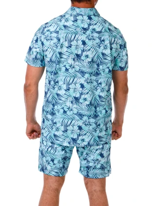 Thumbnail 2: Hurley Men's 2 Pc Palm Print Swim Shorts Set 