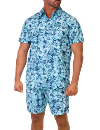 Thumbnail 1: Hurley Men's 2 Pc Palm Print Swim Shorts Set 