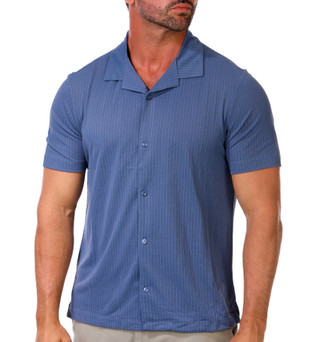 Thumbnail 1: Kenneth Cole Men's Short Sleeve Camp Collar Button Front Shirt 
