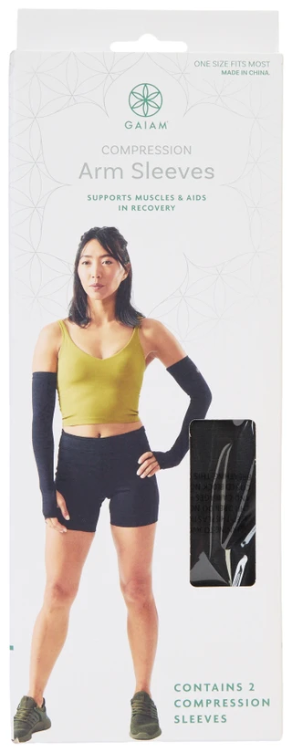 Thumbnail 1: GAIAM Yoga Compression Arm Sleeves 