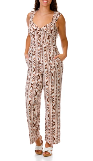 Thumbnail 1: Derek Heart Juniors' Sleeveless Wide Leg Jumpsuit 