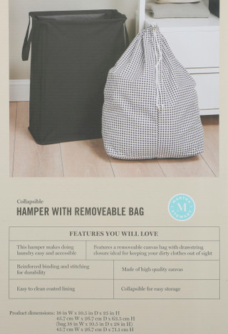 Thumbnail 2: Martha Stewart Collapsible Hamper With Removable Bag 