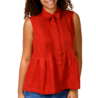 Thumbnail 1: MAX STUDIO Women's Sleeveless Pleated Peplum Blouse 