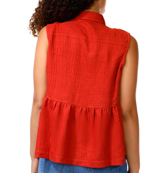 Thumbnail 3: MAX STUDIO Women's Sleeveless Pleated Peplum Blouse 