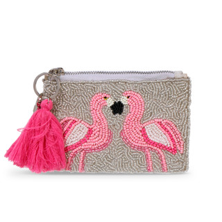 Thumbnail 1: SOL AND MER Beaded Flamingo Coin Purse 