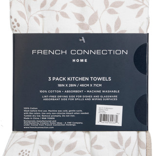 Thumbnail 2: French Connection 3-Pack Solena Dual Purpose Kitchen Towels 