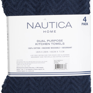 Thumbnail 3: Nautica 4-Piece Dual Purpose Kitchen Towel Set 