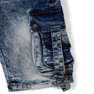 Thumbnail 3: True Indigo Boys' Cargo Denim Shorts with Flap Pockets 