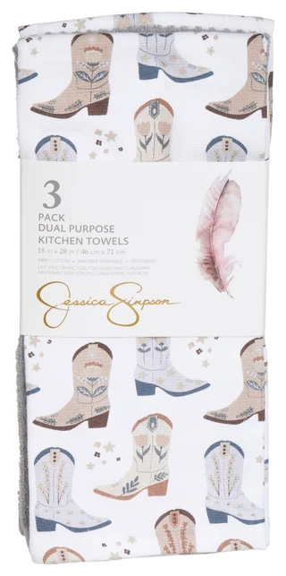 Thumbnail 1: Jessica Simpson 3-Pack Dual Purpose Kitchen Towels 