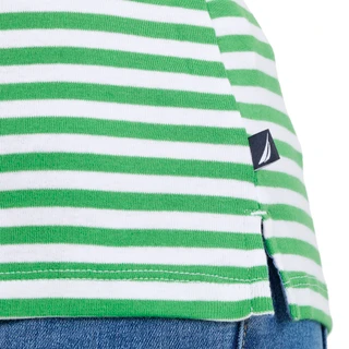 Thumbnail 3: Nautica Women's Short Sleeve Stripe Double Collar Top 