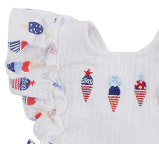 Thumbnail 3: Baby Essentials Baby Girls 3 Pc Americana Romper Set 