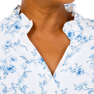 Thumbnail 3: Premise Women's Plus Button Front Ruffle Neck Top 