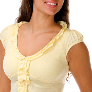Thumbnail 2: Trixxi Juniors' Short Sleeve Ruffle Top 