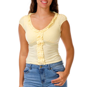 Thumbnail 1: Trixxi Juniors' Short Sleeve Ruffle Top 