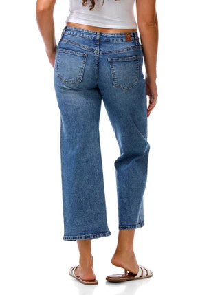Thumbnail 2: GOGO JEANS Juniors' Side Rhinestone Wide Leg Jeans 