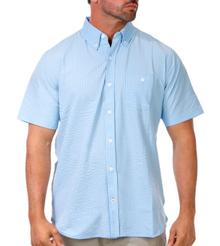 Thumbnail 1: Weatherproof Vintage Men's Short Sleeve Stretch Seersucker Shirt 
