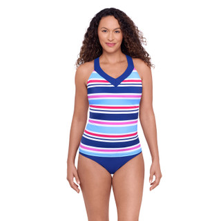 Thumbnail 4: American Beach Sailor Stripe Ring Back Tankini Top 