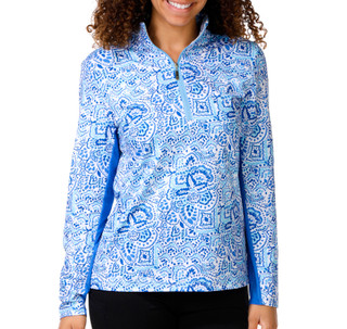 Thumbnail 1: CABANA LIFE Quarter Zip Long Sleeve Sport Top 