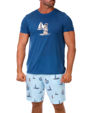 Thumbnail 1: Perry Ellis Men's Deluxe Touch Captain Tee & Shorts Set 