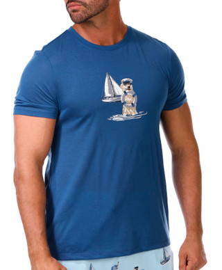 Thumbnail 4: Perry Ellis Men's Deluxe Touch Captain Tee & Shorts Set 