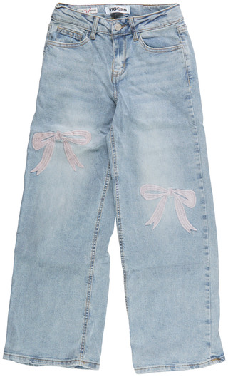 Thumbnail 1: Vigoss Girls' Wide Leg Bow Knee Jeans 