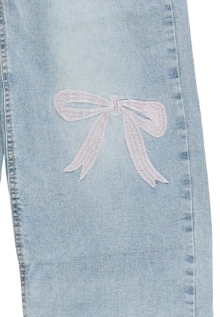 Thumbnail 3: Vigoss Girls' Wide Leg Bow Knee Jeans 