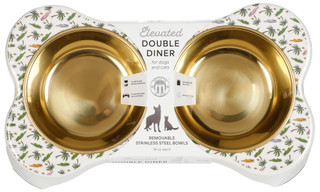Thumbnail 2: BROOKLYN PET Elevated Double Diner Pet Bowl Set 