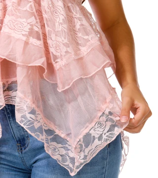 Thumbnail 3: Vigoss Juniors' Lace Sharkbite Babydoll Top 