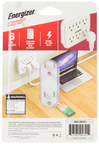 Thumbnail 2: Energizer 6-Outlet Grounded Wall Tap 