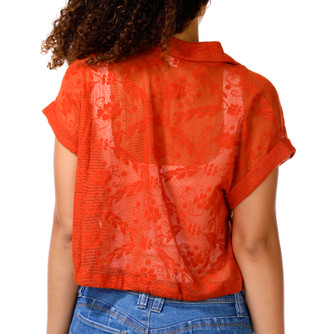 Thumbnail 2: Kaktus Couture Women's Petite Crochet Button Front Top 
