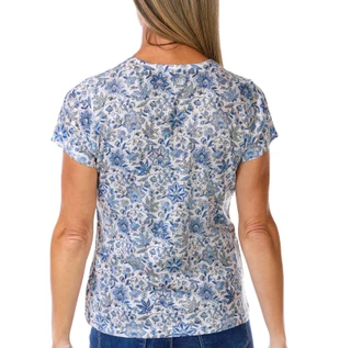 Thumbnail 2: Milano Women's Short Sleeve V-Neck Slub Top 