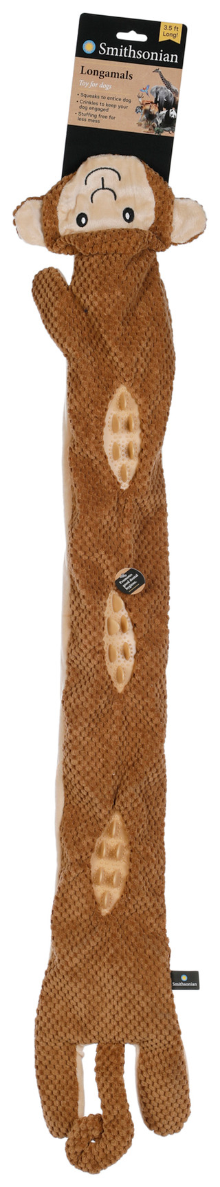 Thumbnail 1: Bow Wow Pet Long Monkey Squeaky Dog Toy 