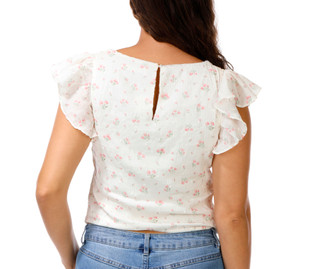 Thumbnail 3: LUSH Juniors' Ruffle Sleeve Smocked Top 