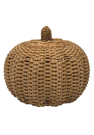 Thumbnail 1: Autumn Gathering  12" Woven Pumpkin Tabletop Decor 