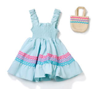 Thumbnail 2: B TWEEN Little Girls' Smocked Poplin Dress With Bag 