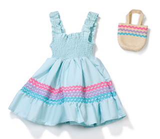 Thumbnail 1: B TWEEN Little Girls' Smocked Poplin Dress With Bag 