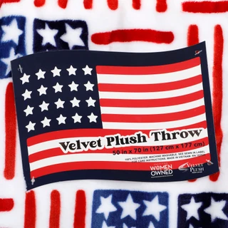 Thumbnail 2: SUNYIN Painterly Flags Velvet Plush Throw 