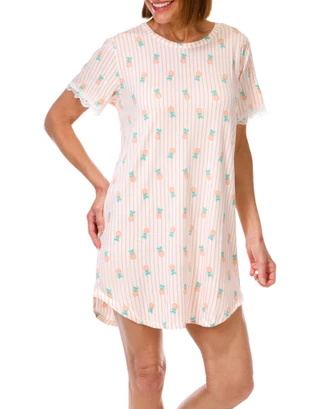 Thumbnail 1: FLORA Women's Short Sleeve Nightshirt 