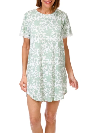Thumbnail 1: FLORA Women's Short Sleeve Nightshirt 