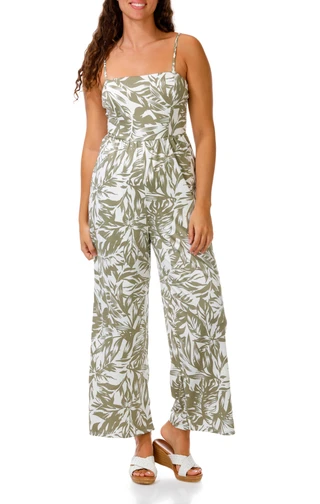 Thumbnail 1: INSPIRED HEARTS Juniors' Open Back Wide Leg Jumpsuit 